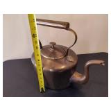 Antique Mixed Metal Goose Neck Tea Kettle