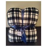Tommy Bahama B/W Sherpa Blanket