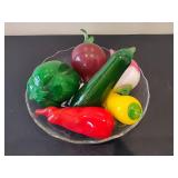 Assortment of Vintage Hand-Blown Glass Vegetables & Peppers