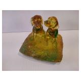 Luiligongfang Crystal Glass - "New Century of Luck" Labradors on Pillow