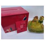 Luiligongfang Crystal Glass - "New Century of Luck" Labradors on Pillow