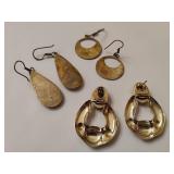 Three Pairs Silver/Black Earrings