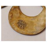 Three Pairs Silver/Black Earrings