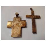 Two Silver Cross Pendants