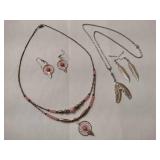 Dreamcatcher & Feather Necklace/Earring Sets
