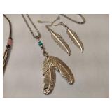 Dreamcatcher & Feather Necklace/Earring Sets