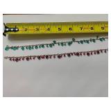 Amethyst & Emerald Glass Bead Anklets