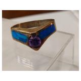 Blue Opal Starfish Pendant, Earrings & Ring