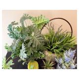 Faux Plant and Succulent Decor & Candle