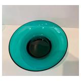 Green Glass Bowl, Small Glasses and Oil Dispenser