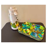 MCM Floral Serving Trays and Vintage Metro Thermal Pump Pot