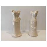 Set of Two White Dress Vases