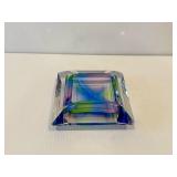 Vintage Murano Sommerso Green Art Glass Candleholder & more.