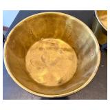 Set of Two Antique Brass Buckets with Handles