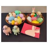 Lot of Plastic Easter Eggs & Easter Decor