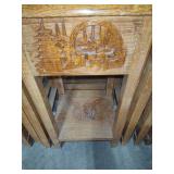 Hand Carved Wooden Nesting Side Tables