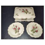 Vintage Rosenthal Floral Trinket Box & Ring Plates