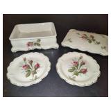 Vintage Rosenthal Floral Trinket Box & Ring Plates