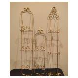 Three Gold-Tone Hanging Plate Holders