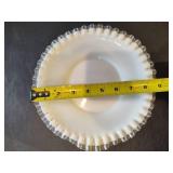 Vintage Fenton Silver Crest Milk Glass Set of Four Plates