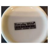 White Tall Coffee Mugs & Square Serving Dish