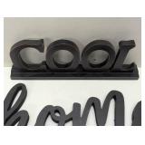 3 Piece Word Sign Decor - COOL, Welcome, Relax