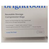 9pc Cube Compression Bags Set Clear - Brightroom™: Vacuum Seal Storage for Clothes & Bedding, Zipper Closure