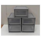 IRIS Compact Stacking Storage Plastic Drawer Organizer with Clear Doors