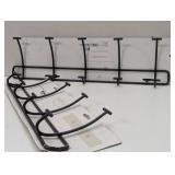 Pair of Iron Wall Coat Hangers - 5 Hooks  & 4 Hooks - 9 Total