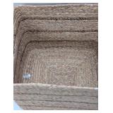 Braided Water Hyacinth Basket with Faux Leather Handles - Threshold™ - Large