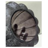 Pair of Textured Black Glass Pumpkins