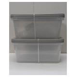4 Pack - 16qt Storage Boxes Gray - Room Essentials