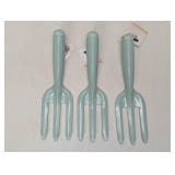 Set of 3 Metal Garden Forks