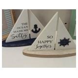 7 Piece Ocean/Beach Decor - Signs, Turtles, Boats