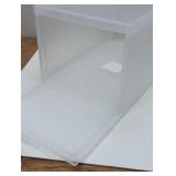 Set of 2 Plastic Shoe Storage - 14 x 9 x 8 Stackable Drop Front Boxes