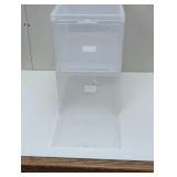 Set of 2 Plastic Shoe Storage - 14 x 9 x 8 Stackable Drop Front Boxes