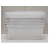 4 Pack - IRIS Buckle Up Storage Set, 12.9 Quart, Clear