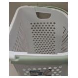 Home Logic Rolling Laundry Hamper White: Clothes Hamper with Wheels, Plastic, 18.63 Volume, Open-Top, 1 Handle