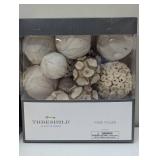 Set of 3 White Wood Elegant Vase Fillers - 45 Pieces Total