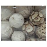 Set of 3 White Wood Elegant Vase Fillers - 45 Pieces Total