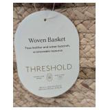 Braided Water Hyacinth Basket with Faux Leather Handles - Threshold™ - Large