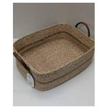 Braided Water Hyacinth Basket with Faux Leather Handles - Threshold™ - Small