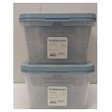4 Pack 16qt Storage Boxes Pewter Aqua - Brightroom™