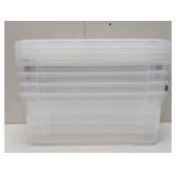 4 Pack - IRIS Buckle Up Storage Set, 12.9 Quart, Clear