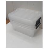 4 Pack - IRIS Buckle Up Storage Set, 12.9 Quart, Clear