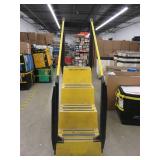 PLASTIC STEP LADDER WITH WHEELS. IN NICE CONDITION - 45"L x 23"W x 70"H, 500lb Capacity.