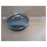 All-Clad HA1 Hard Anodized Nonstick Sauté Pan 4 Quart Induction Oven Broiler Safe 500F Pots and Pans, Cookware Black - Scratches on Pan and Small Dents on Lid.