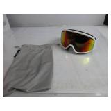 SMITH Vogue Goggles for Women with Carbonic-x Lens – Performance Snowsports Goggles with Replaceable Lens for Skiing & Snowboarding – White + Red Sol-X Mirror USED