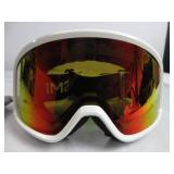 SMITH Vogue Goggles for Women with Carbonic-x Lens – Performance Snowsports Goggles with Replaceable Lens for Skiing & Snowboarding – White + Red Sol-X Mirror USED