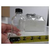 12 SMALL GLASS BOTTLES MULTI-USE NEW, UNSURE OF OUNCES